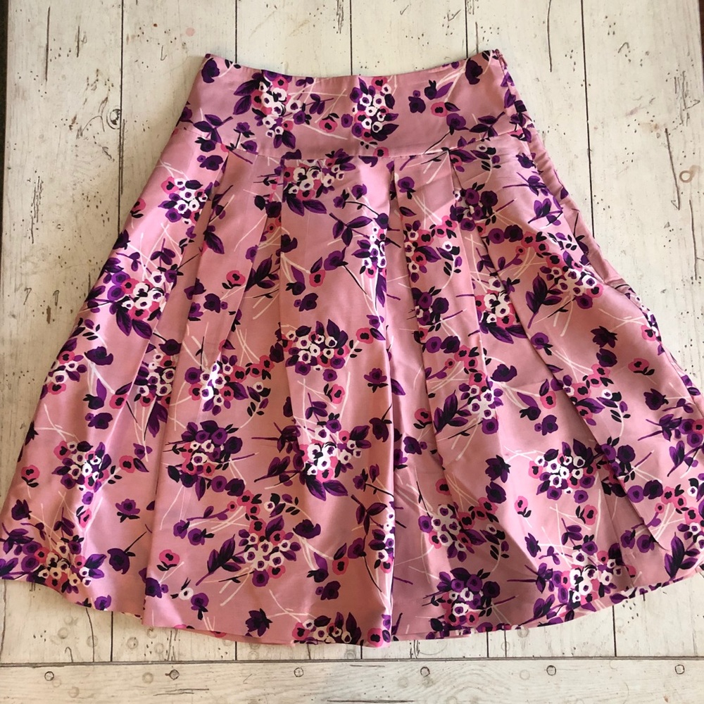 Express Floral Box Pleat Skirt